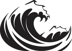 Crest Cascade Minimalist Wave Logo Design Wave Whisper Water Wave Emblematic Icon vector