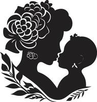 sereno apoyo madre y niño diseño eterno enlace icónico maternidad logo vector