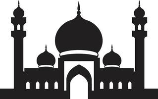 Ethereal Echo Mosque Icon Emblem Sacred Spires Emblematic Mosque Logo vector