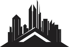 Architectural Affinity Estate Logo Design Cityscape Charm Emblem of Realty vector