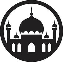 Sanctified Structure Mosque Icon Vector Divine Domain Emblematic Mosque Icon