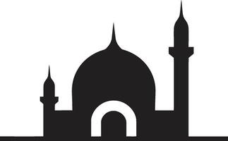 Minaret Majesty Emblematic Mosque Emblem Mosque of Tranquility Mosque Logo Vector