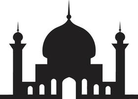 Eternal Edifice Iconic Mosque Emblem Celestial Citadel Emblematic Mosque Design vector