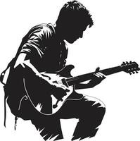 Harmony Haven Musician Vector Design Dynamic Guitarist Logo Design Vector