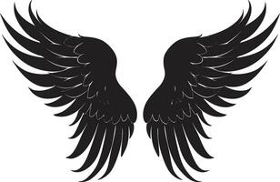 Seraphic Soar Angel Wings Icon Vector Divine Radiance Iconic Wings Emblem