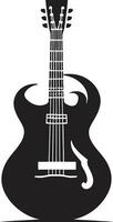 rasgueo sinfonía icónico guitarra icono acústico arte vector guitarra logo