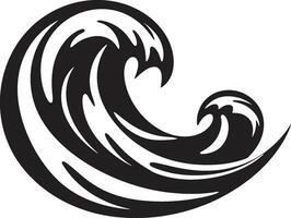 Crest Cascade Minimalist Wave Emblem Design Wave Whisper Water Wave Icon Vector