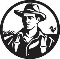 Rural Rhythms Farmer Icon Vector Crop Champion Farmer Logo Design