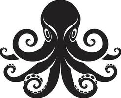 tentáculo tesoros pulpo emblema diseño oceánico oráculos pulpo icono vector