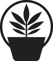 jardín crecimiento icónico planta vector sostenible esplendor planta logo diseño