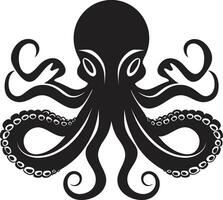 Submerged Symphony Octopus Logo Design Cephalopod Charisma Emblematic Icon vector