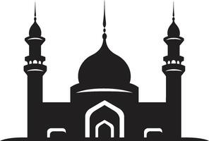 Sacred Skylines Emblematic Mosque Logo Tranquil Temples Mosque Icon Vector