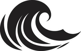 Ebb and Flow Water Wave Icon Vector Cresting Current Minimalist Wave Logo Design