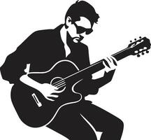 melódico musa músico vector diseño serenata estilo guitarrista emblema diseño