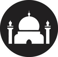 Spiritual Refuge Emblematic Mosque Design Ornate Oasis Mosque Icon Vector