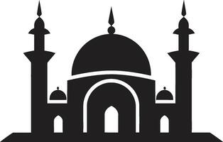 Celestial Columns Iconic Mosque Vector Tranquil Towers Emblematic Mosque Icon