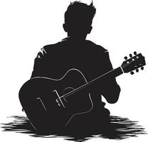 Rhythmic Reverberation Musician Iconic Serenade Serenity Guitar Player Vector