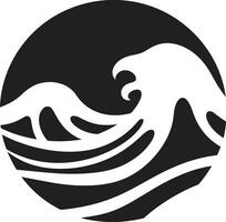 Crest Cascade Minimalist Wave Emblem Design Wave Whisper Water Wave Icon Vector