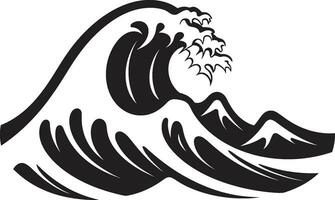 Zen Wave Minimalist Wave Logo Design Subtle Surge Water Wave Emblematic Icon vector