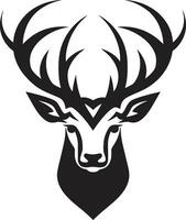 Serene Wilderness Deer Head Iconic Emblem Stag Elegance Deer Head Logo Design Vector