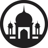 Sacred Symmetry Mosque Vector Icon Spiritual Refuge Emblematic Mosque Design