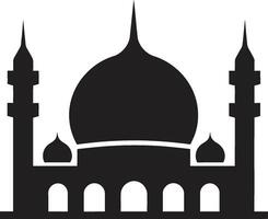 Ethereal Enclave Mosque Icon Emblem Sacred Skylines Emblematic Mosque Logo vector