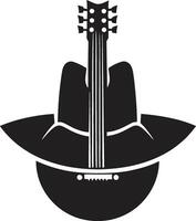 cordal crónicas guitarra emblema icono ecos de elegancia guitarra vector diseño