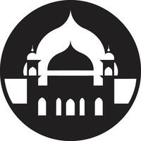 Ethereal Enclave Mosque Icon Emblem Sacred Skylines Emblematic Mosque Logo vector