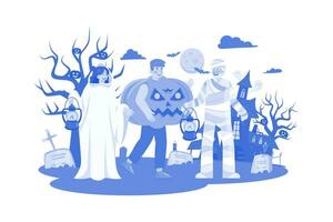 Happy Halloween Illustration concept on white background vector