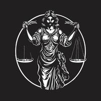 Judicial Grace Justice Lady Vector Virtuous Vigilance Iconic Justice Lady