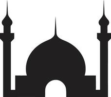 Minaret Majesty Emblematic Mosque Emblem Mosque of Tranquility Mosque Logo Vector