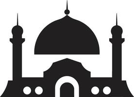 Serene Sanctuary Emblematic Mosque Icon Spiritual Spire Mosque Logo Vector