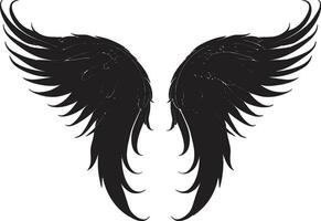 celestial plumas ángel alas emblema seráfico remontarse icónico alas diseño vector