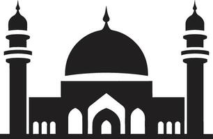 Sacred Silhouette Mosque Icon Emblem Reverent Rise Mosque Emblematic Design vector