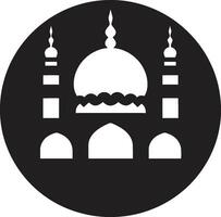 Ethereal Enclave Mosque Icon Emblem Sacred Skylines Emblematic Mosque Logo vector