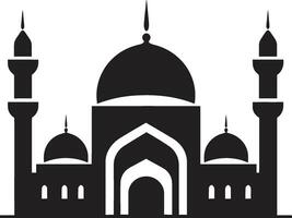 Sublime Sanctum Mosque Icon Design Celestial Columns Emblematic Mosque Vector