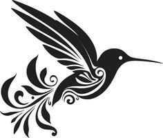 Swift Serenade Iconic Hummingbird Jewel Wings Hummingbird Emblem Design vector