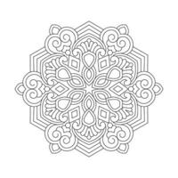 Mandala Adult Affirmations Lotus coloring book page vector file