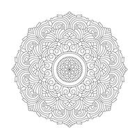 Intricate lotus mandala coloring book page vector file