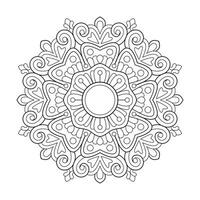 Cultural Mandala coloring book page vector file