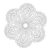 Decorative adult coloring book Mandala design vector file