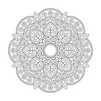 Modern Mandala coloring book page vector file