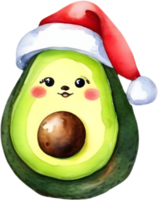 AI generated a cute avocado watercolor painting. Ai-generated. png