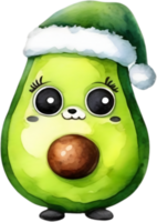 AI generated a cute avocado watercolor painting. Ai-generated. png