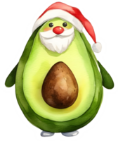 AI generated a cute avocado watercolor painting. Ai-generated. png