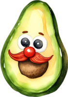 AI generated a cute avocado watercolor painting. Ai-generated. png