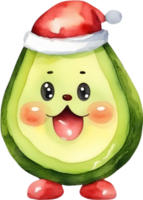 AI generated a cute avocado watercolor painting. Ai-generated. png