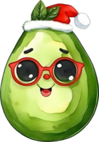 AI generated a cute avocado watercolor painting. Ai-generated. png