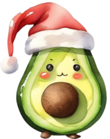 AI generated a cute avocado watercolor painting. Ai-generated. png