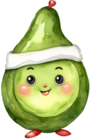 AI generated a cute avocado watercolor painting. Ai-generated. png